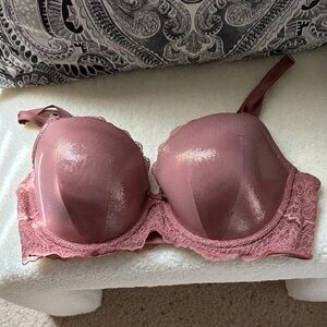 Victoria's Secret Satin and Lace Bra in Dusty Rose